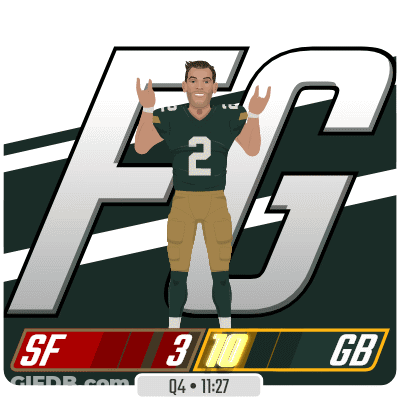 A Green Bay Packers Player With The Number 2 On His Shirt GIF