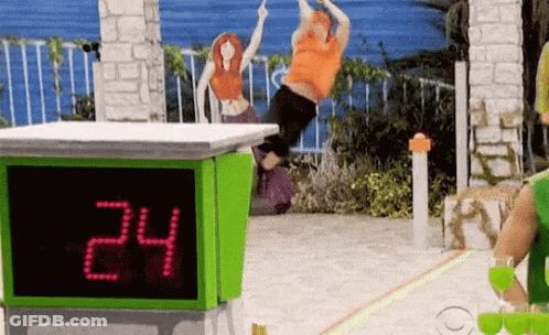 A Green Box With The Number 24 On It In Red GIF