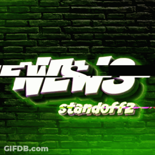 A Green Brick Wall With The Words News Standoff2 GIF