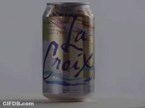 A Green Can Of Soda With The Word La On It GIF