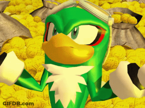 A Green Cartoon Character Is Standing In Front Of A Yellow Background GIF
