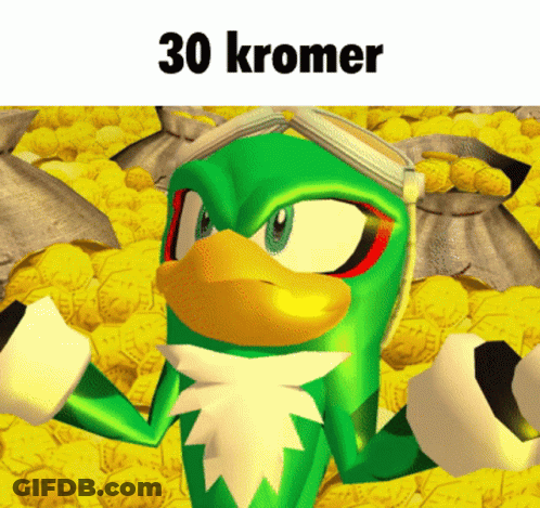 A Green Cartoon Character With The Words 30 Kromer On The Top GIF