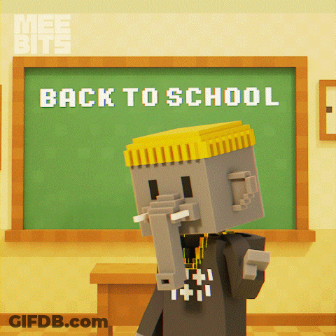 A Green Chalkboard With The Words Back To School In White Letters GIF