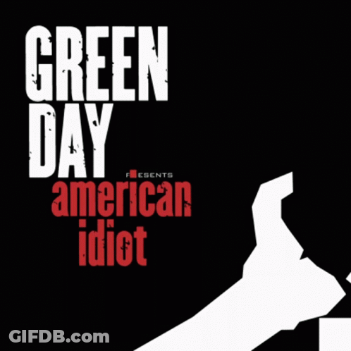 A Green Day American Idiot Album Cover With A Bloody Hand GIF