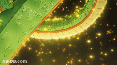 A Green Dragon 'S Tail Is Surrounded By Glowing Stars GIF