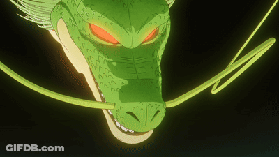 A Green Dragon With Red Eyes And A Long Tail GIF