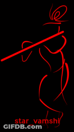 A Green Drawing Of A Person Playing A Flute With The Name Star Vamshi Below It GIF