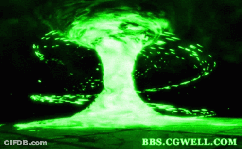 A Green Explosion With The Website Bbs.cgwell.com GIF