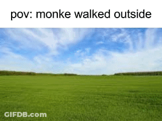 A Green Field With A Blue Sky And Clouds In The Background . GIF
