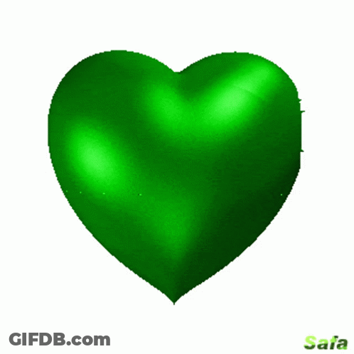 A Green Heart With The Name Safa On The Bottom Right GIF