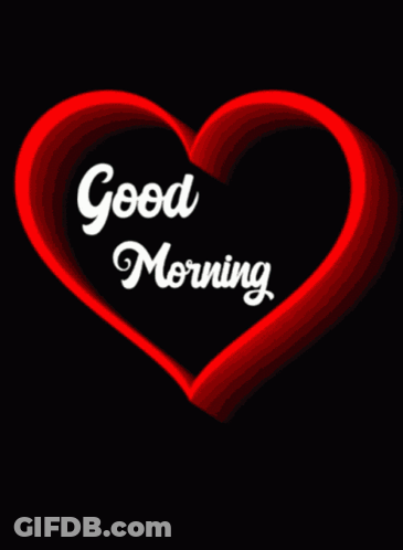 A Green Heart With The Words " Good Morning " On It GIF