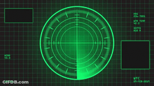 A Green Radar Screen Displays The Time As Utc GIF