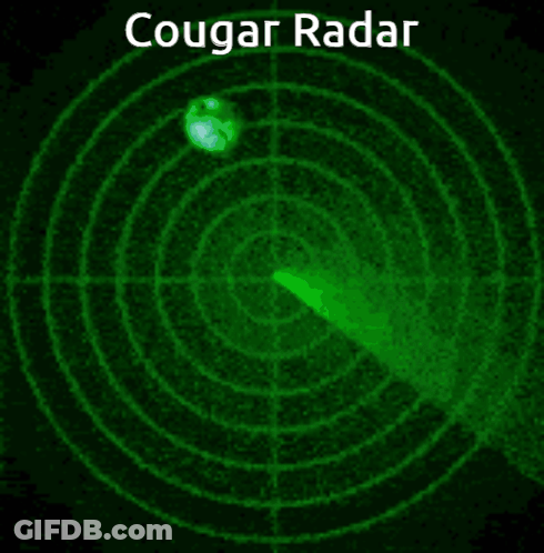 A Green Radar Screen With The Words Cougar Radar On It GIF