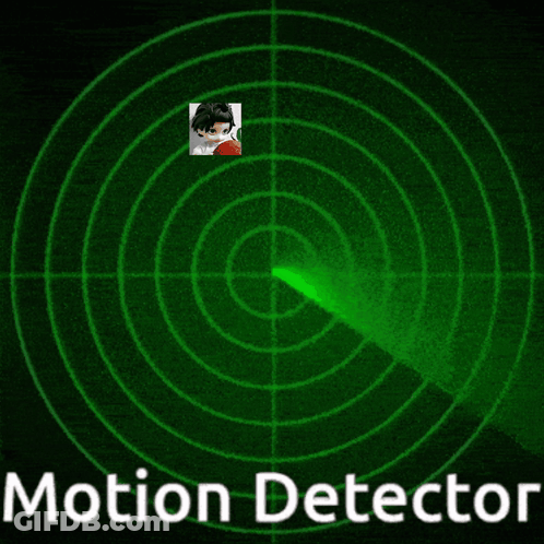 A Green Radar Screen With The Words Motion Detector Below It GIF