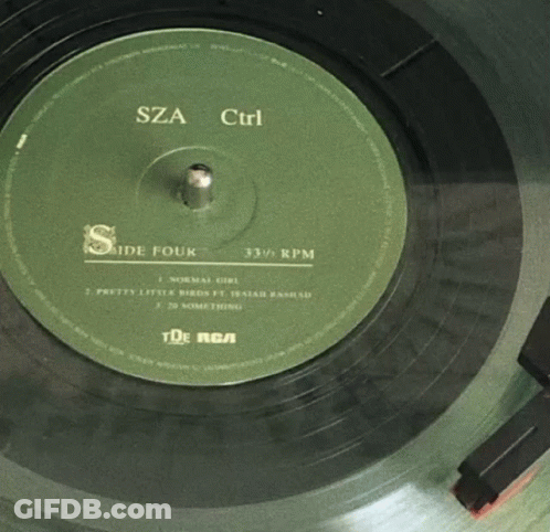 A Green Record Label That Says Sza Ctrl GIF