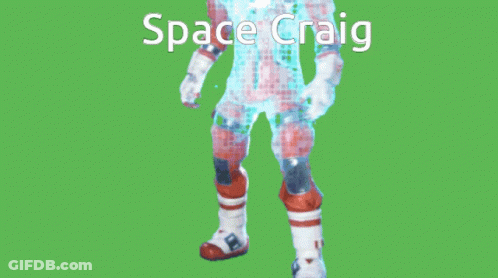 A Green Screen With A Picture Of A Person Named Space Craig GIF