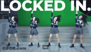 A Green Screen With The Words Locked In On It GIF
