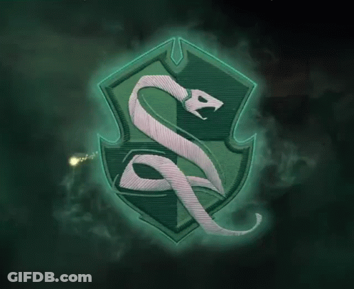 A Green Shield With A White Snake And The Letter S GIF