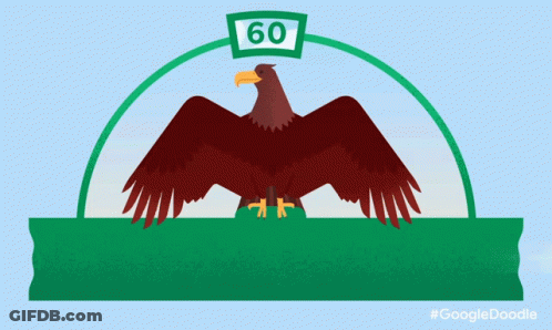 A Green Sign That Says Happy Nigerian With An Eagle GIF