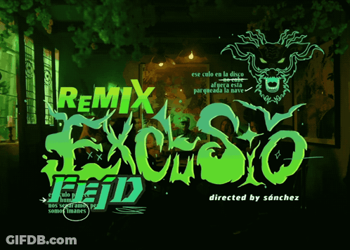 A Green Sign That Says " Remix Exosis " On It GIF