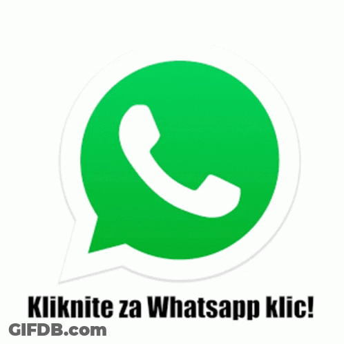 A Green Speech Bubble With A Phone In It And The Words Kliknite Za Whatsapp Klic GIF