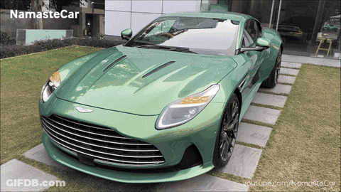 A Green Sports Car Is Displayed On A Youtube Video GIF