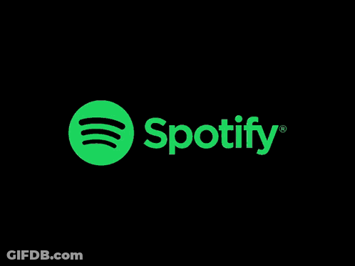 A Green Spotify Logo With Three Lines On A Black Background GIF