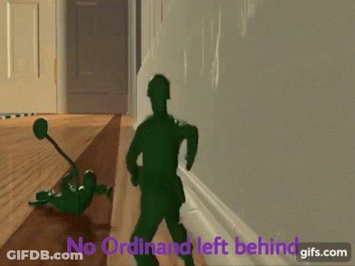 A Green Toy Soldier Is Walking Down A Hallway Next To Another Toy Soldier Laying On The Floor . GIF