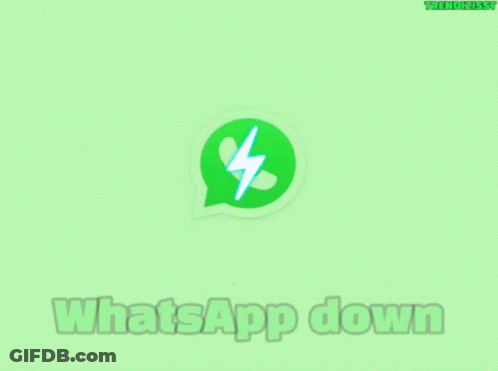 A Green Whatsapp Logo On A Green Background That Says Whatsapp Down GIF