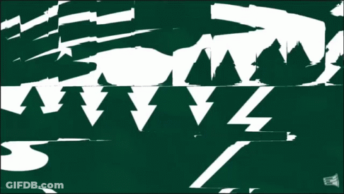 A Green White And Red Background With Arrows And A Shark GIF