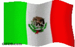 A Green White And Red Flag With A Mexican Emblem On It GIF