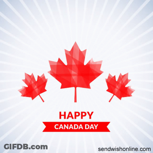 A Greeting Card For Canada Day With A Maple Leaf GIF