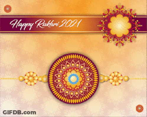 A Greeting Card For Happy Raksha Bandhan 2021 With A Floral Design GIF
