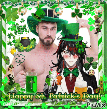 A Greeting Card For St. Patrick 'S Day With A Man And A Woman GIF