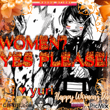 A Greeting Card For Women 'S Day With A Picture Of A Woman And The Words Women 'S Yes Please GIF