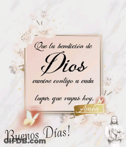 A Greeting Card In Spanish Says Buenos Dias GIF