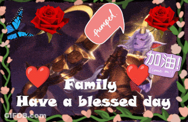 A Greeting Card That Says Family Have A Blessed Day On It GIF