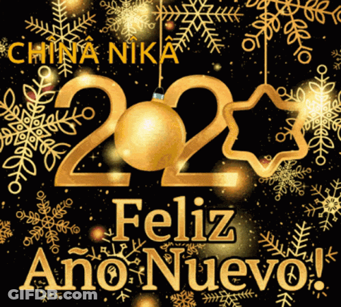 A Greeting Card That Says Feliz Ano Nuevo On It GIF