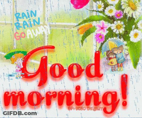 A Greeting Card That Says Good Morning With Flowers GIF