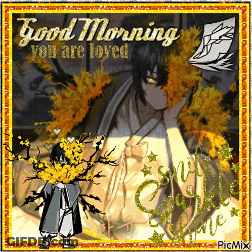 A Greeting Card That Says " Good Morning You Are Loved " On It GIF