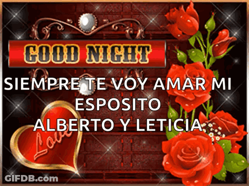 A Greeting Card That Says Good Night Siempre Te Voy Amar Mi GIF