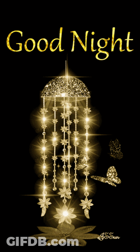 A Greeting Card That Says Good Night With A Butterfly GIF