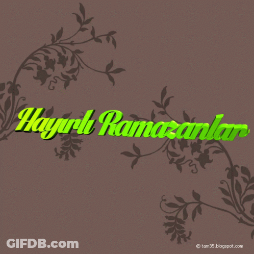 A Greeting Card That Says Hayırlı Ramazanlar On A Brown Background GIF
