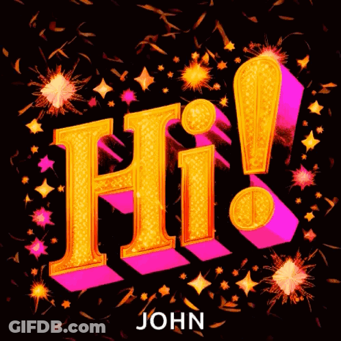 A Greeting Card That Says Hi John GIF