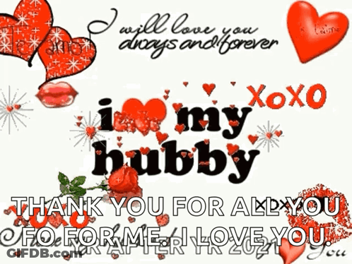 A Greeting Card That Says " I Love My Hubby " GIF