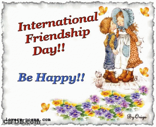 A Greeting Card That Says International Friendship Day GIF