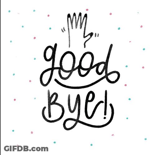A Greeting Card That Says " My Good Bye " On A White Background GIF