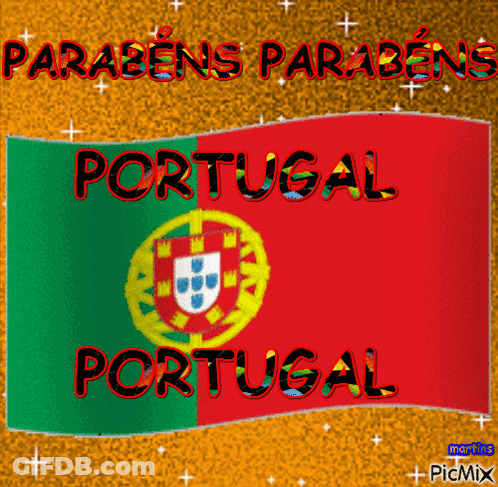 A Greeting Card That Says Parabéns Portugal On It GIF