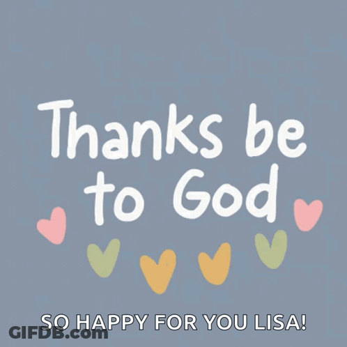 A Greeting Card That Says Thanks Be To God GIF