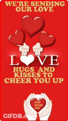 A Greeting Card That Says We 'Re Sending Our Love GIF